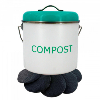 Innoteck Essentials Seau à compost – Seau à compost de cuisine de 3 litres  – Filtres à charbon et couvercle pour le recyclage des déchets alimentaires  biologiques en intérieur - Vert : : Jardin